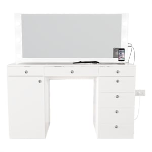 Boahaus Jezebel Vanity Makeup Desk (Crystal Knobs)