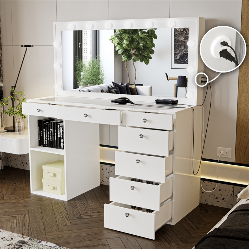 Boahaus Constance Vanity Makeup Desk (Basic Knobs)