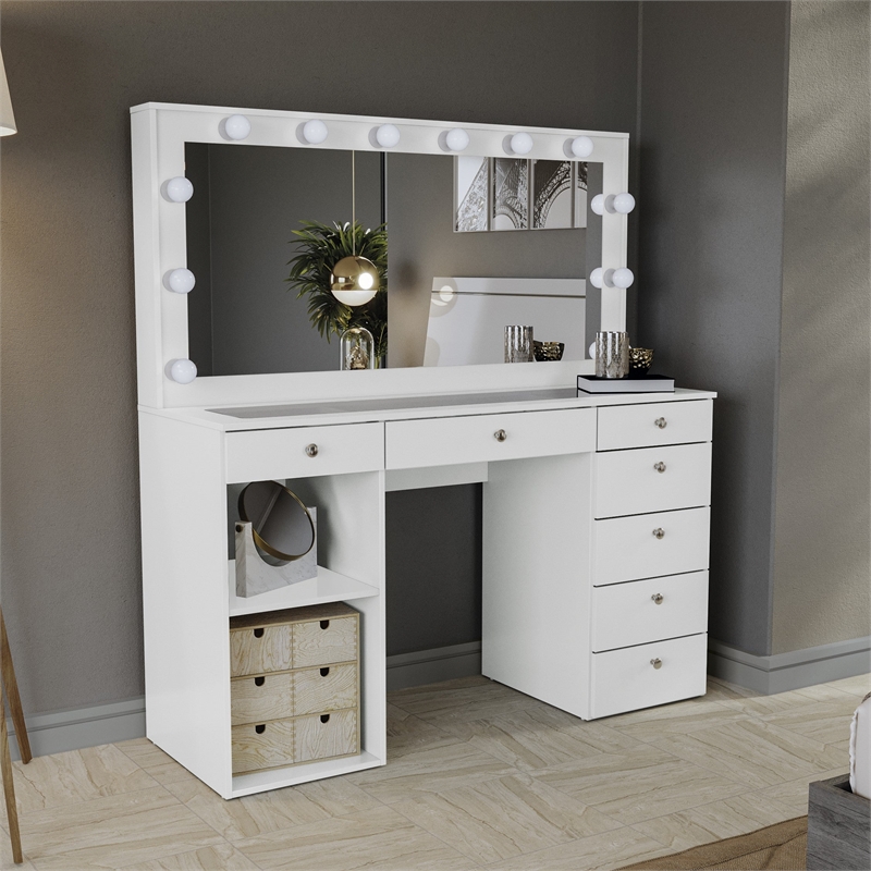 Boahaus Constance Vanity Makeup Desk (Basic Knobs)