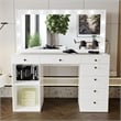 Boahaus Constance Vanity Makeup Desk (Golden Knobs)