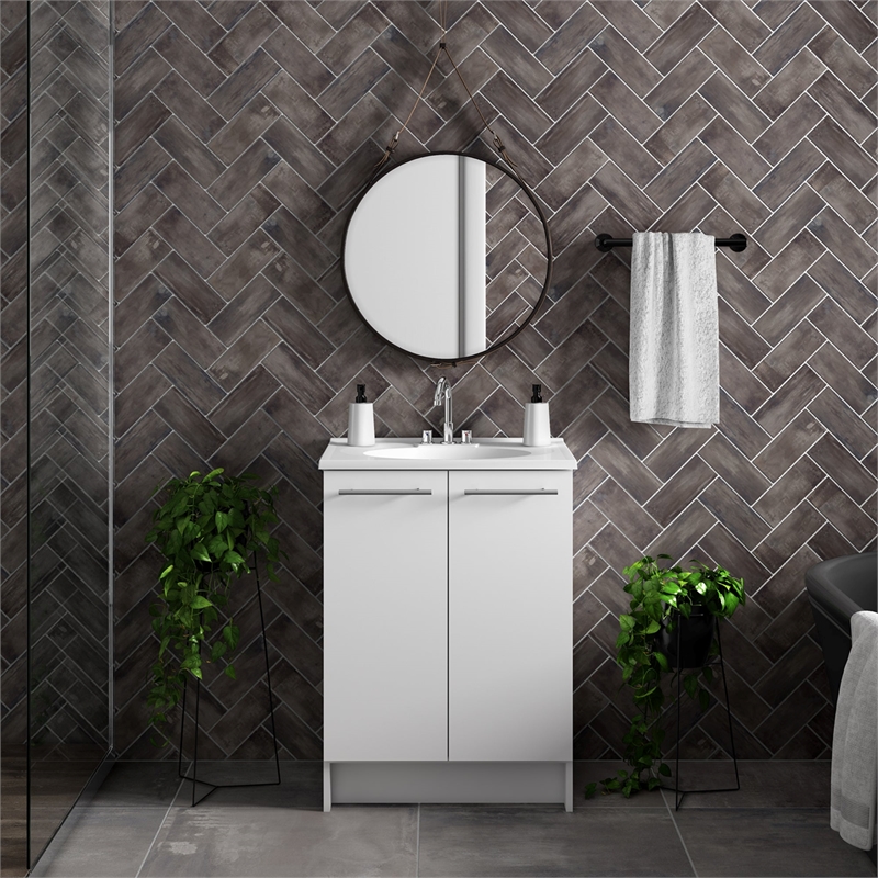 Boahaus Antheia White Modern Bathroom Vanity