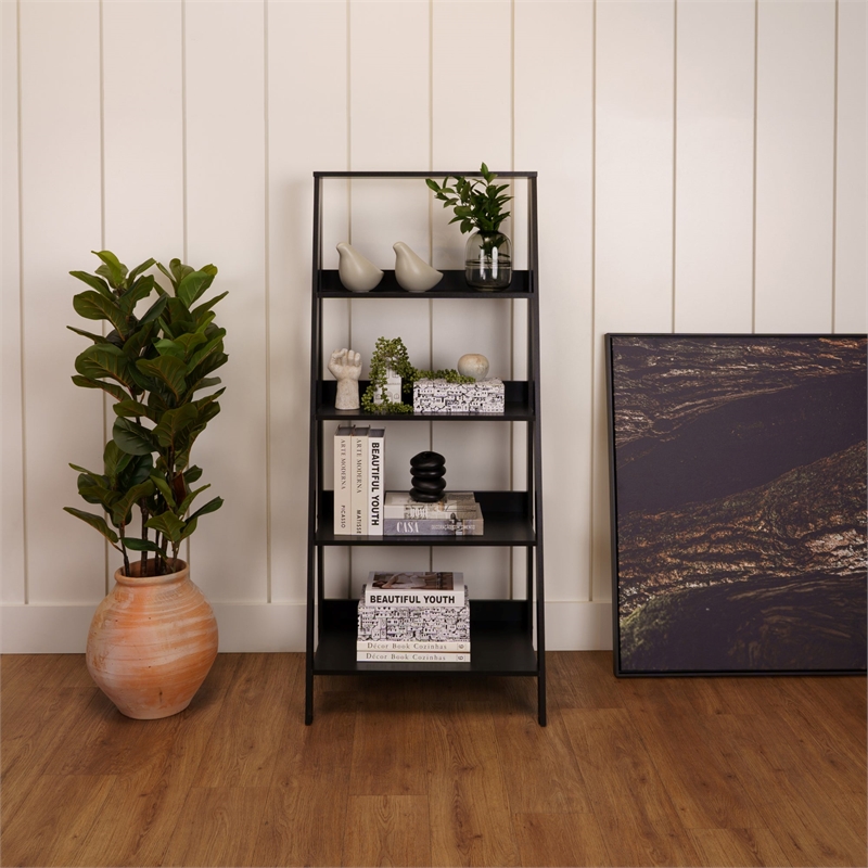 Boahaus Vallentuna Black Bookcase for Home Decor