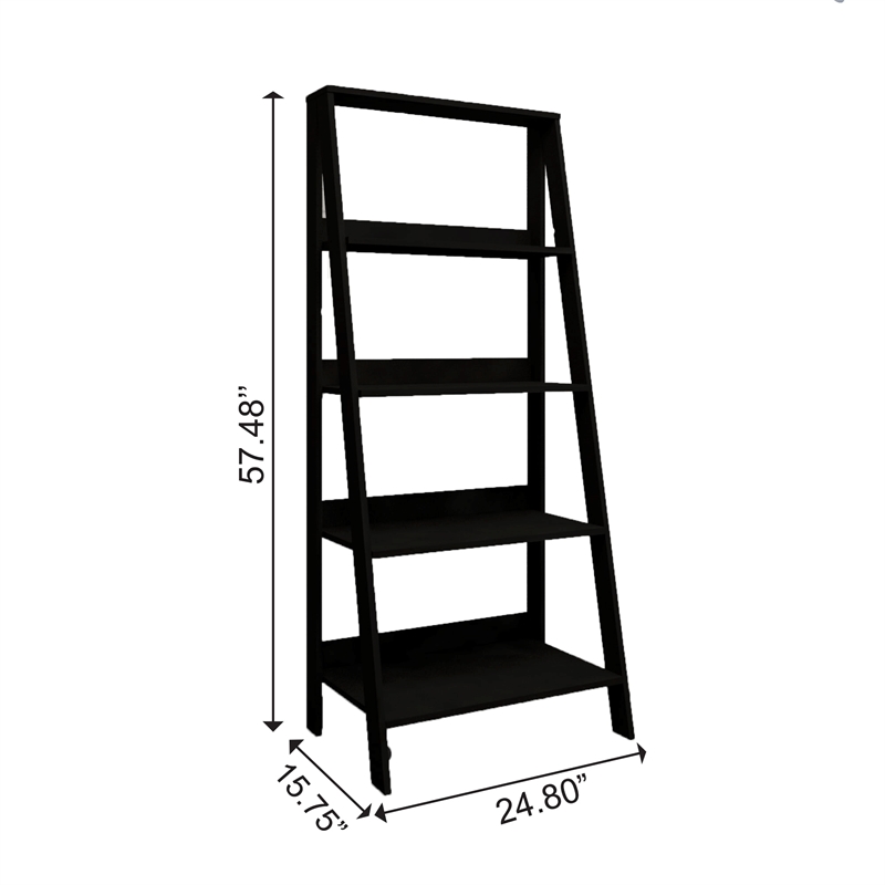 Boahaus Vallentuna Black Bookcase for Home Decor