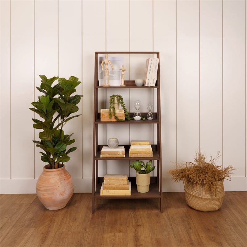 Boahaus Vallentuna Walnut Bookcase for Home Decor