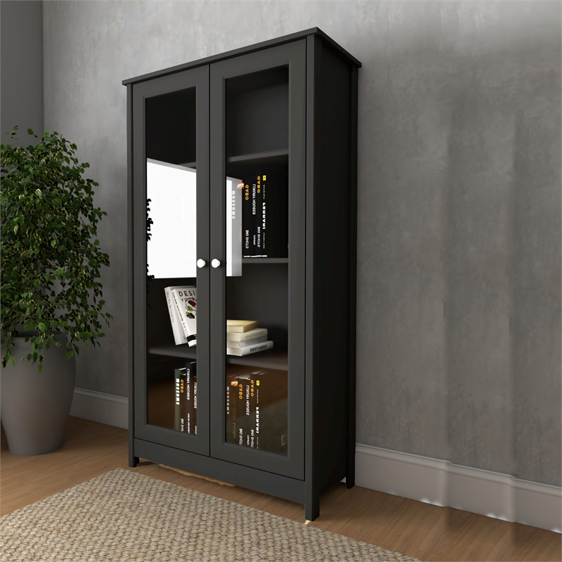 Boahaus Tibro Black Bookcase for Home Decor