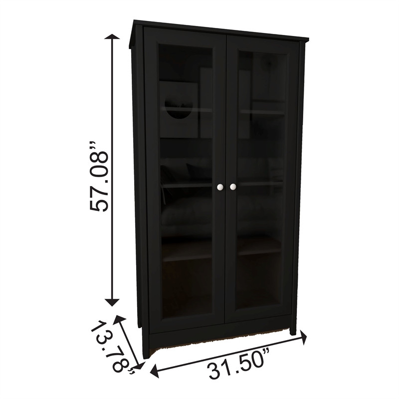 Boahaus Tibro Black Bookcase for Home Decor