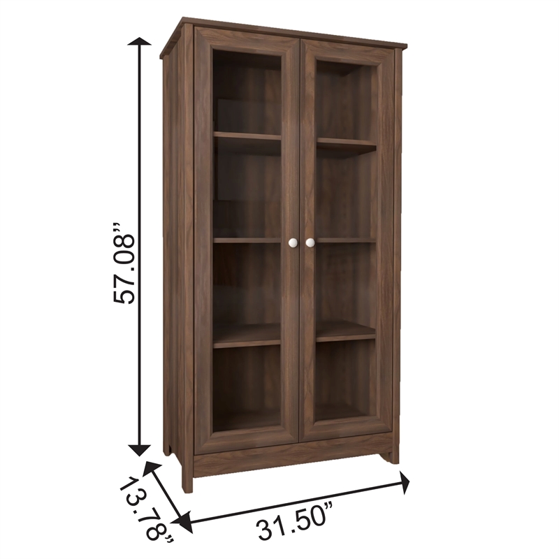 Boahaus Tibro Walnut Bookcase for Home Decor