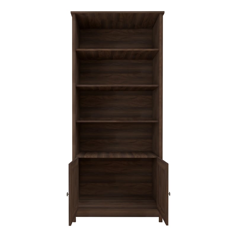 Boahaus Arboga Modern Walnut Door Bookcase