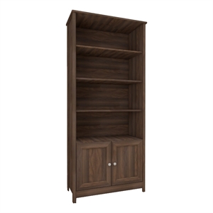 Boahaus Arboga Modern Walnut Door Bookcase