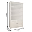 Boahaus Arboga Modern White Door Bookcase Open Shelves Manufactured Wood