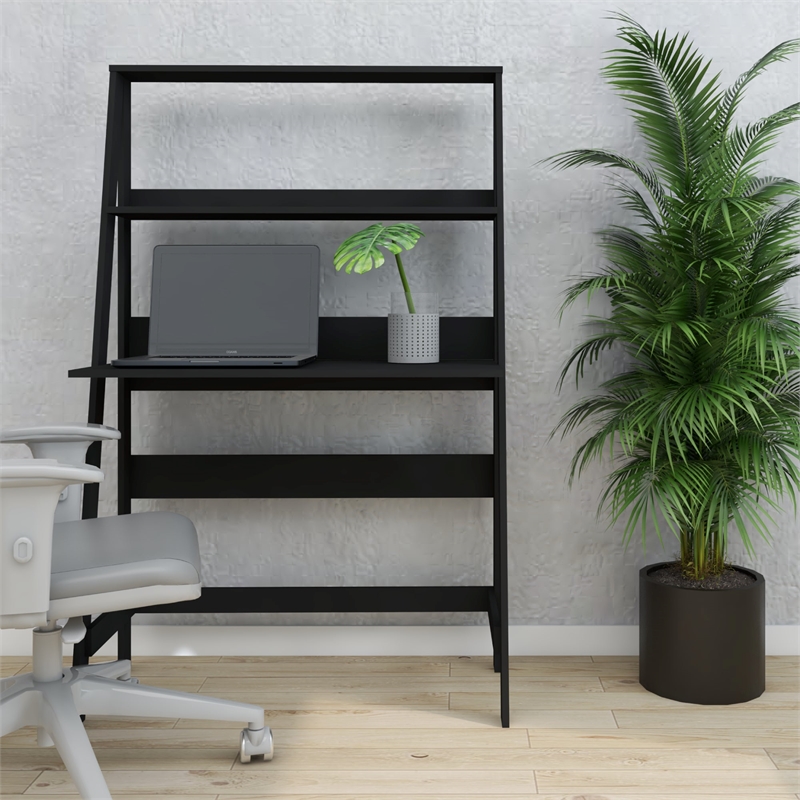 Boahaus Gumi Black Ladder Computer Desk