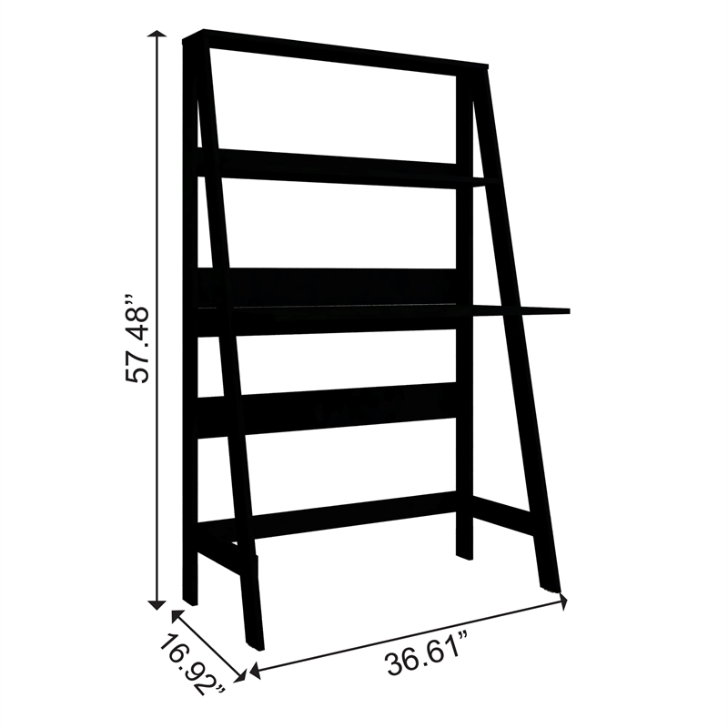 Boahaus Gumi Black Ladder Computer Desk