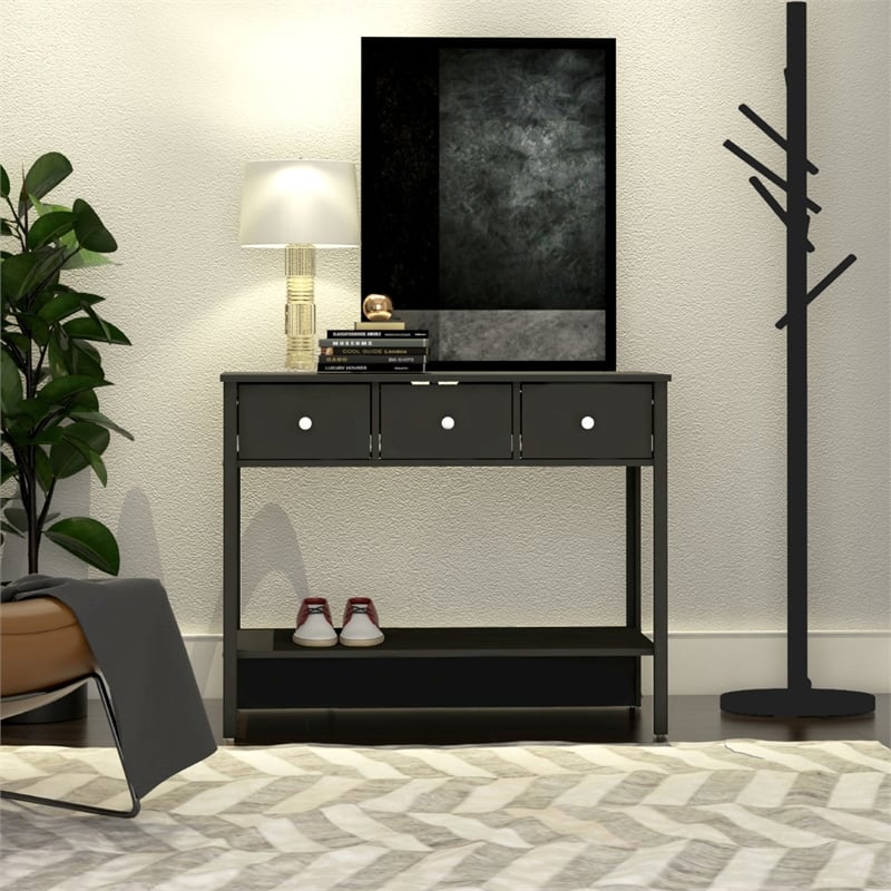 Boahaus Pierrefort Modern Black Console Table for Living Room