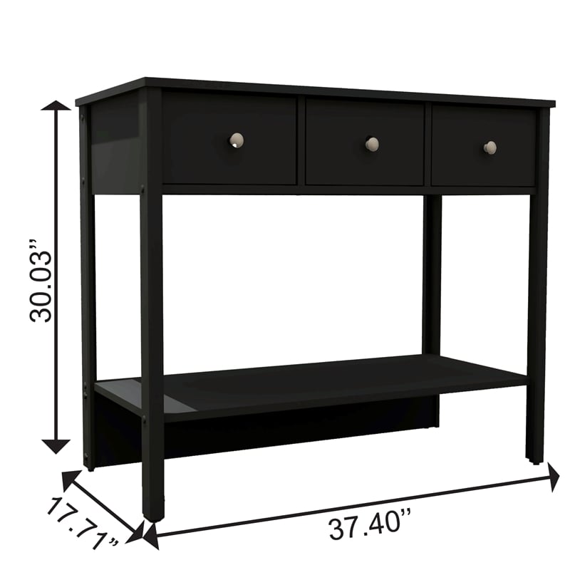 Boahaus Pierrefort Modern Black Console Table for Living Room