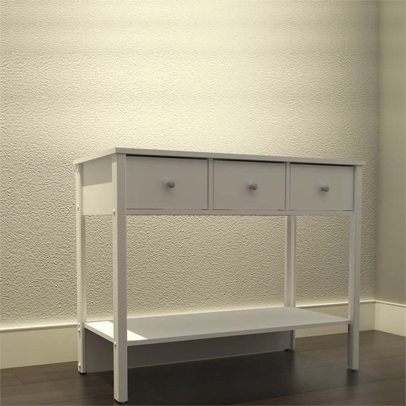 Boahaus Pierrefort Modern White Console Table for Living Room