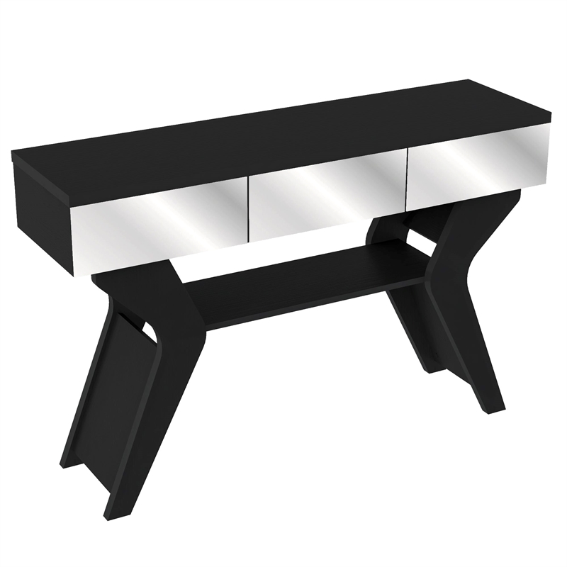 Boahaus Merle Modern Black Painted Console Table for Living Room