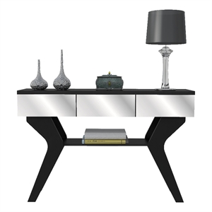Boahaus Merle Modern Black Painted Console Table for Living Room