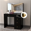 Boahaus Matilda Black Vanity Makeup Desk (Golden Knobs)