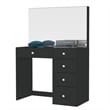 Boahaus Matilda Black Vanity Makeup Desk (Crystal Ball Knobs)