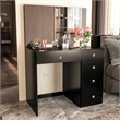 Boahaus Matilda Modern Black Vanity Makeup Desk (Crystal Knobs)