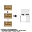 Boahaus Matilda Modern White Vanity Makeup Desk (Golden Knobs)