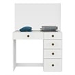Boahaus Matilda Modern White Vanity Makeup Desk (Golden Knobs)