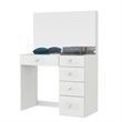Boahaus Matilda Modern White Vanity Makeup Desk (Crystal Ball Knobs)