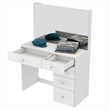 Boahaus Matilda Modern White Vanity Makeup Desk (Crystal Ball Knobs)