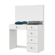 Boahaus Matilda Modern White Vanity Makeup Desk (Crystal Knobs)