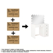 Boahaus Saranya White Makeup Vanity Desk (Crystal Knobs)