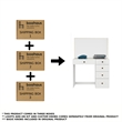 Boahaus Gaia Modern White Makeup Vanity Desk (Golden Knobs)