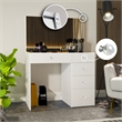 Boahaus Gaia Modern White Makeup Vanity Desk (Crystal Ball Knobs)