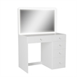 Boahaus Gaia Modern White Makeup Vanity Desk (Crystal Ball Knobs)