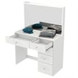 Boahaus Gaia Modern White Makeup Vanity Desk (Crystal Ball Knobs)