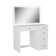 Boahaus Gaia Modern White Makeup Vanity Desk (Crystal Knobs)