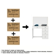 Boahaus Gaia Modern White Makeup Vanity Desk (Crystal Knobs)