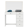 Boahaus Gaia Modern White Makeup Vanity Desk (Crystal Knobs)