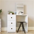 Boahaus Alexandra White Vanity Desk with 3 Drawers Golden Knobs