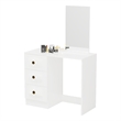 Boahaus Alexandra White Vanity Desk with 3 Drawers Golden Knobs