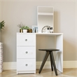 Boahaus Alexandra White Vanity Desk with 3 Drawers  Crystal Knobs