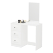 Boahaus Alexandra White Vanity Desk with 3 Drawers  Crystal Knobs