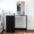 Boahaus Alexandra Black Vanity Desk with 3 Drawers Basic Knobs
