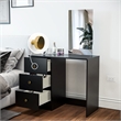 Boahaus Alexandra Black Vanity Desk with 3 Drawers  Golden Knobs