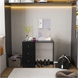Boahaus Alexandra Black Vanity Desk with 3 Drawers  Golden Knobs