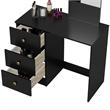 Boahaus Alexandra Black Vanity Desk with 3 Drawers  Golden Knobs