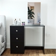 Boahaus Alexandra Black Vanity Desk with 3 Drawers Crystal Knobs