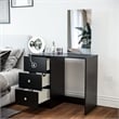 Boahaus Alexandra Black Vanity Desk with 3 Drawers Crystal Knobs