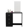 Boahaus Alexandra Black Vanity Desk with 3 Drawers Crystal Knobs