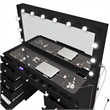 Boahaus Orla Black Vanity Desk with Lights 11 Drawers and Basic Knobs