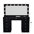 Boahaus Orla Black Vanity Desk with Lights 11 Drawers and Basic Knobs